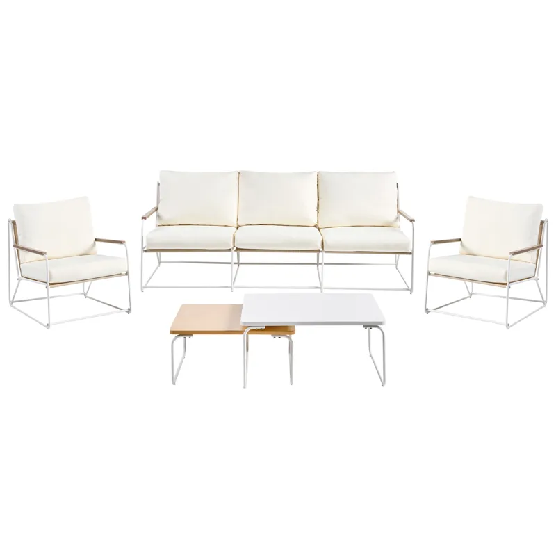 Sofagruppe udendørs 5-personers Venaria med bord, Hvid/Beige