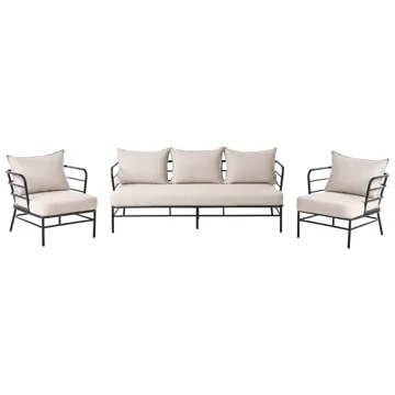 Sofagruppe udendørs 5-personers Ponzone - Beige/Sort - Havemøbler - Loungemøbler - Sofagrupper udendørs