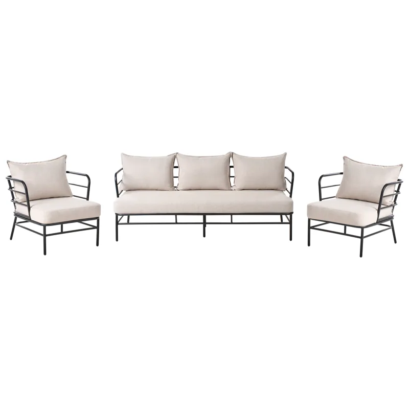 Sofagruppe udendørs 5-personers Ponzone, Beige/Sort