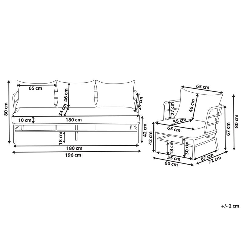 Sofagruppe udendørs 5-personers Ponzone - Beige/Sort - Have - Udendørs miljø - Altan & terrasse - Altanmøbler