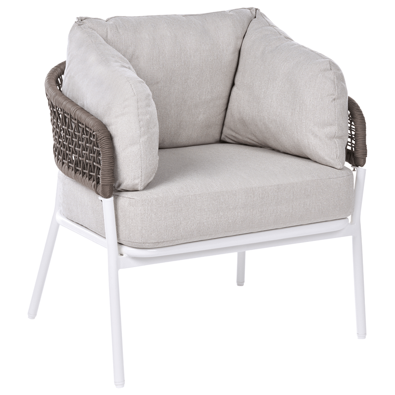 Sofagruppe udendørs 7-personers Robella med bord - Beige/Hvid/Brun - Have - Udendørs miljø - Altan & terrasse - Altanmøbler