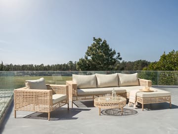 Sofagruppe udendørs med bord 4-personers Calasetta venstrevendt kunstflet - Beige - Havemøbler - Loungemøbler - Sofagrupper udendørs