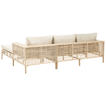 Sofagruppe udendørs med bord 4-personers Calasetta venstrevendt kunstflet - Beige - Havemøbler - Loungemøbler - Sofagrupper udendørs