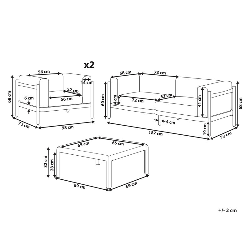 Sofagruppe udendørs med bord 4-personers Ferretti - Grå/Beige - Have - Udendørs miljø - Altan & terrasse - Altanmøbler