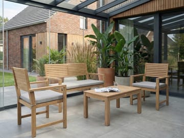 Sofagruppe udendørs med bord 4-personers Fiames akacietræ - Brun/Grå - Havemøbler - Loungemøbler - Sofagrupper udendørs