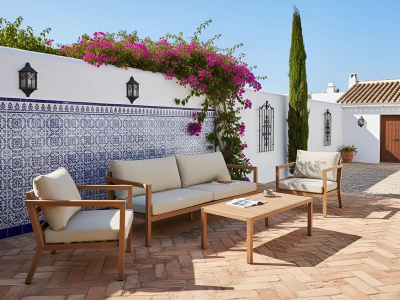 Sofagruppe udendørs med bord 5-personers Oneta - Brun/Beige - Have - Udendørs miljø - Altan & terrasse - Altanmøbler