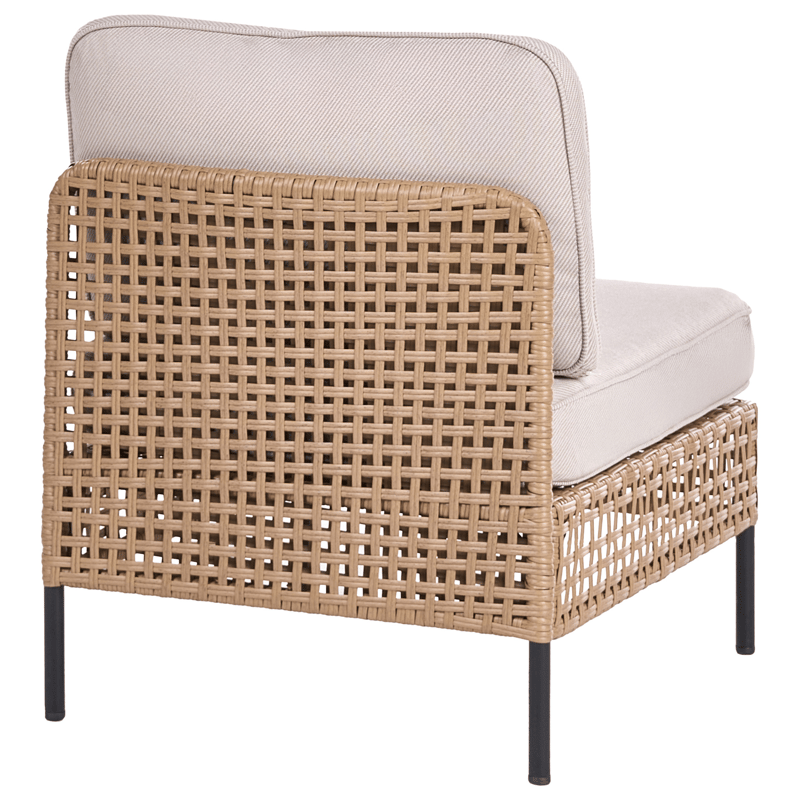 Sofagruppe udendørs med bord 6-personers Omegana modulær kunstflet - Beige/Sort - Have - Udendørs miljø - Altan & terrasse - Altanmøbler