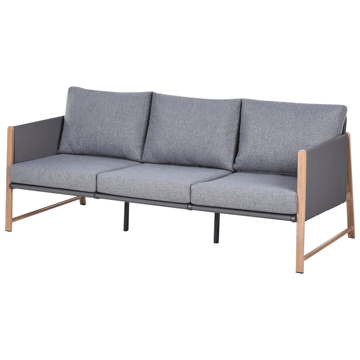 Sofagruppe udendørs med bord og fodskammel 5-personers Nola - Grå/Brun - Havemøbler - Loungemøbler - Sofagrupper udendørs