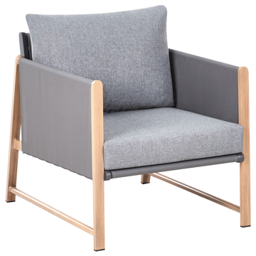 Sofagruppe udendørs med bord og fodskammel 5-personers Nola - Grå/Brun - Havemøbler - Loungemøbler - Sofagrupper udendørs