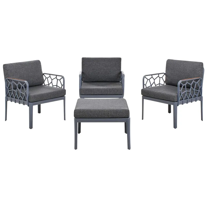 Sofasæt Eriche - Grå, Brun - Have - Udendørs miljø - Altan & terrasse - Altanmøbler