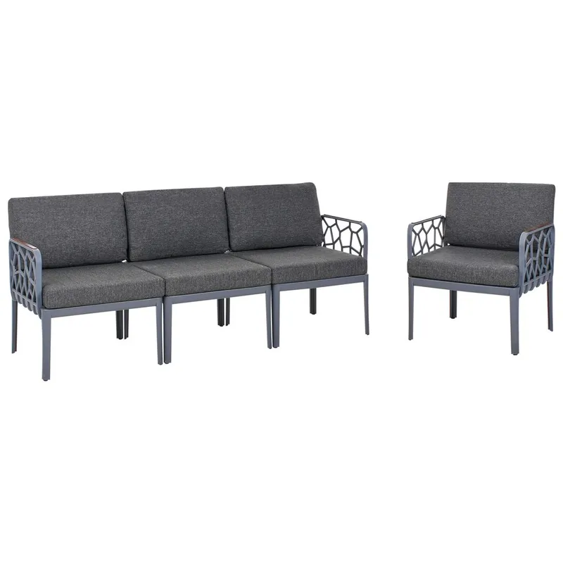 Sofasæt Eriche - Grå, Brun - Have - Udendørs miljø - Altan & terrasse - Altanmøbler