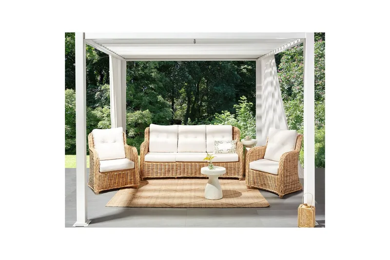 Soffgrupp Beliani Alessano Natural||White - Havemøbler - Loungemøbler - Sofagrupper udendørs