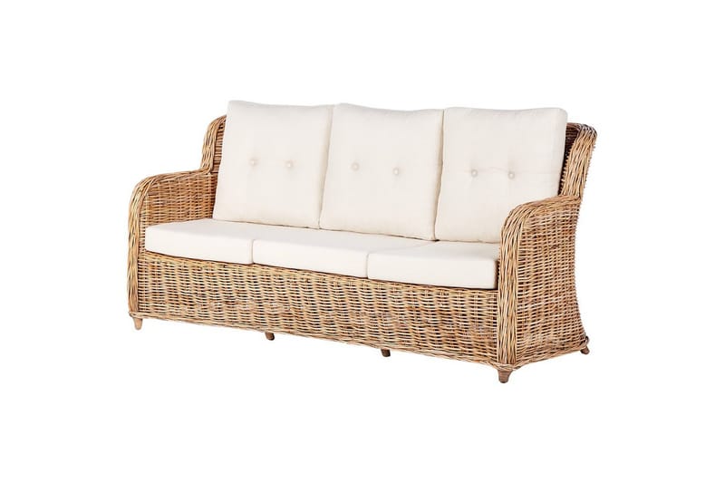 Soffgrupp Beliani Alessano Natural||White - Havemøbler - Loungemøbler - Sofagrupper udendørs
