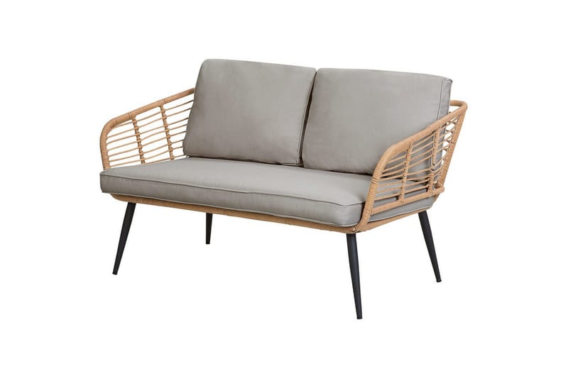 Soffgrupp Beliani Corinth Ii Natural||Grey||Black||Beige - Havemøbler - Loungemøbler - Sofagrupper udendørs