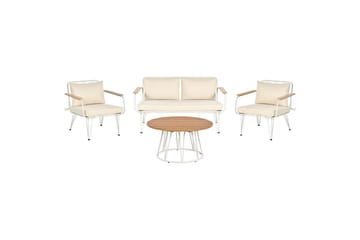 Soffgrupp Beliani Montesilvano Beige||White||Light wood - Havemøbler - Loungemøbler - Sofagrupper udendørs