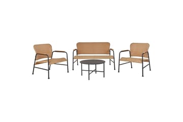 Soffgrupp Beliani Ofanto Natural||Black - Havemøbler - Loungemøbler - Sofagrupper udendørs