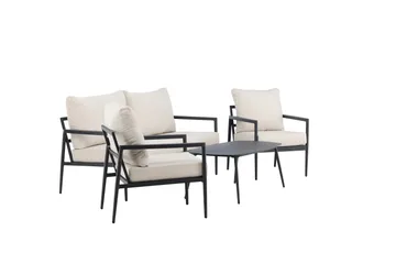 Taromina Sofagruppe Udendørs 4-personers - Sort/Beige - Havemøbler - Loungemøbler - Sofagrupper udendørs