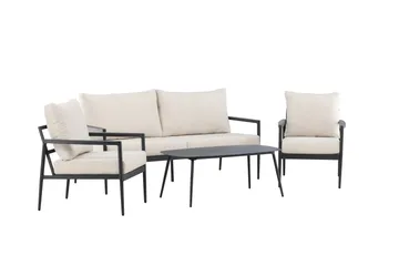 Taromina Sofagruppe Udendørs 4-personers - Sort/Beige - Havemøbler - Loungemøbler - Sofagrupper udendørs