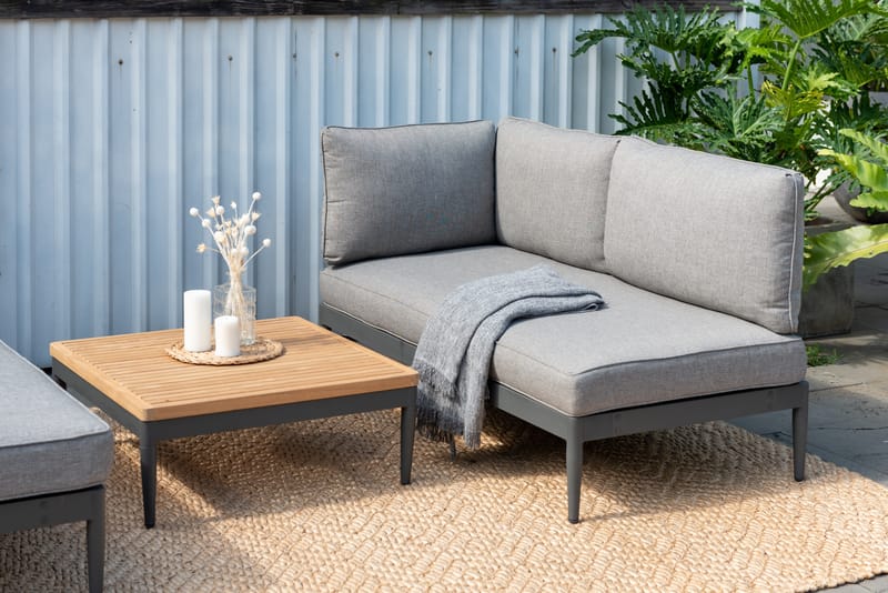 TOPAZ Loungegruppe 4-personers sofa + sofabord 73 cm - Grå - Have - Udendørs miljø - Altan & terrasse - Altanmøbler