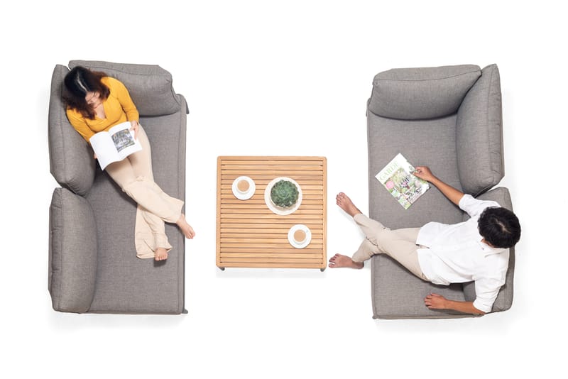 TOPAZ Loungegruppe 4-personers sofa + sofabord 73 cm - Grå - Have - Udendørs miljø - Altan & terrasse - Altanmøbler