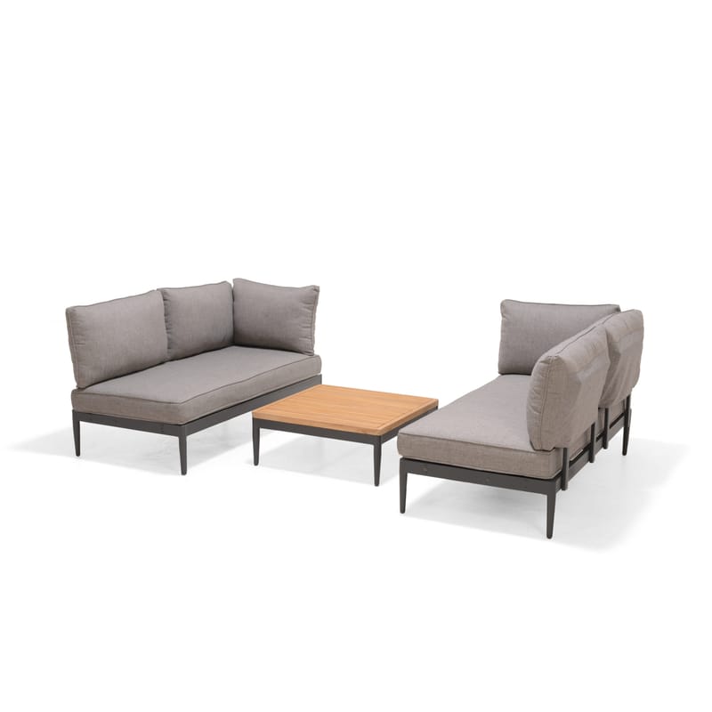 TOPAZ Loungegruppe 4-personers sofa + sofabord 73 cm - Grå - Have - Udendørs miljø - Altan & terrasse - Altanmøbler