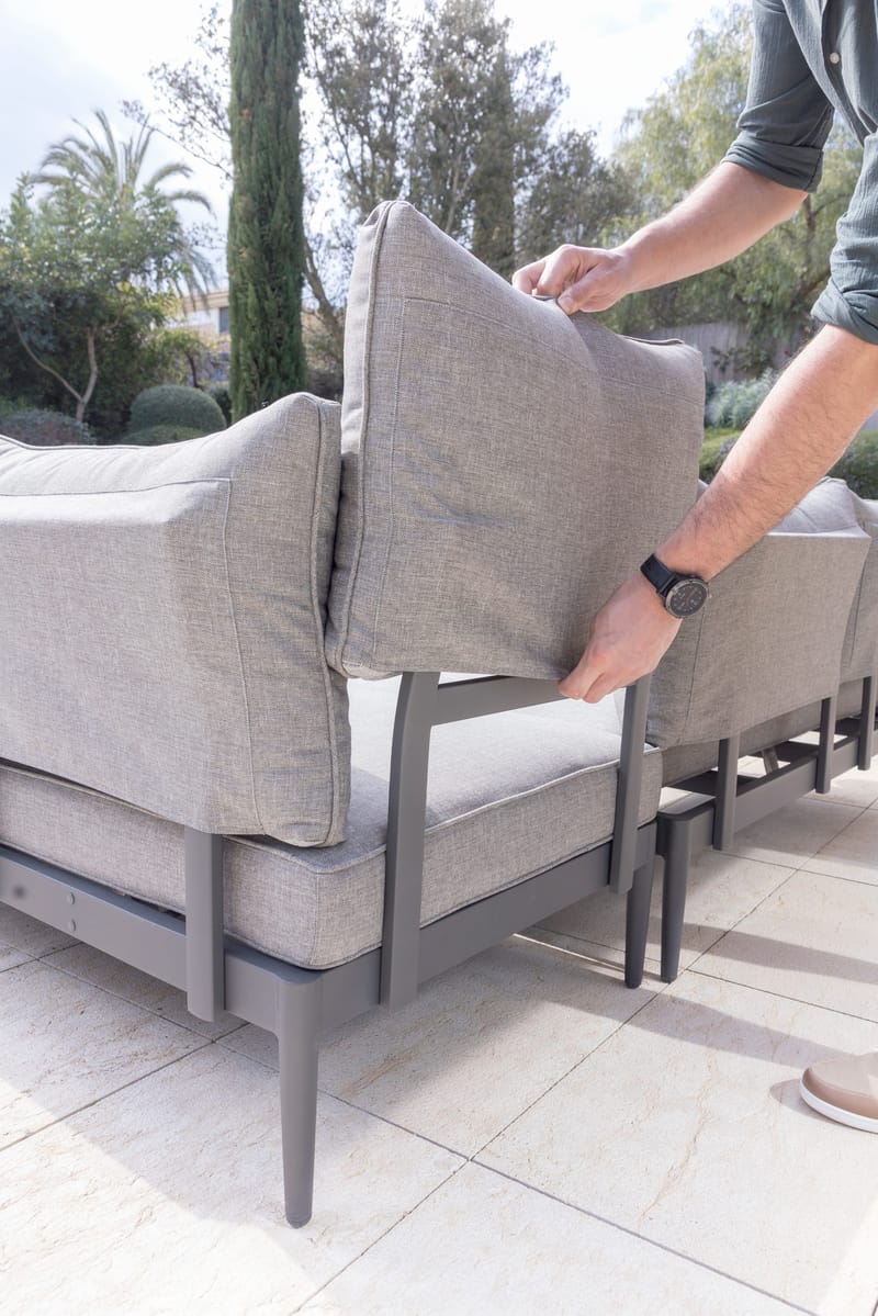 TOPAZ Loungegruppe 4-personers sofa + sofabord 73 cm - Grå - Have - Udendørs miljø - Altan & terrasse - Altanmøbler