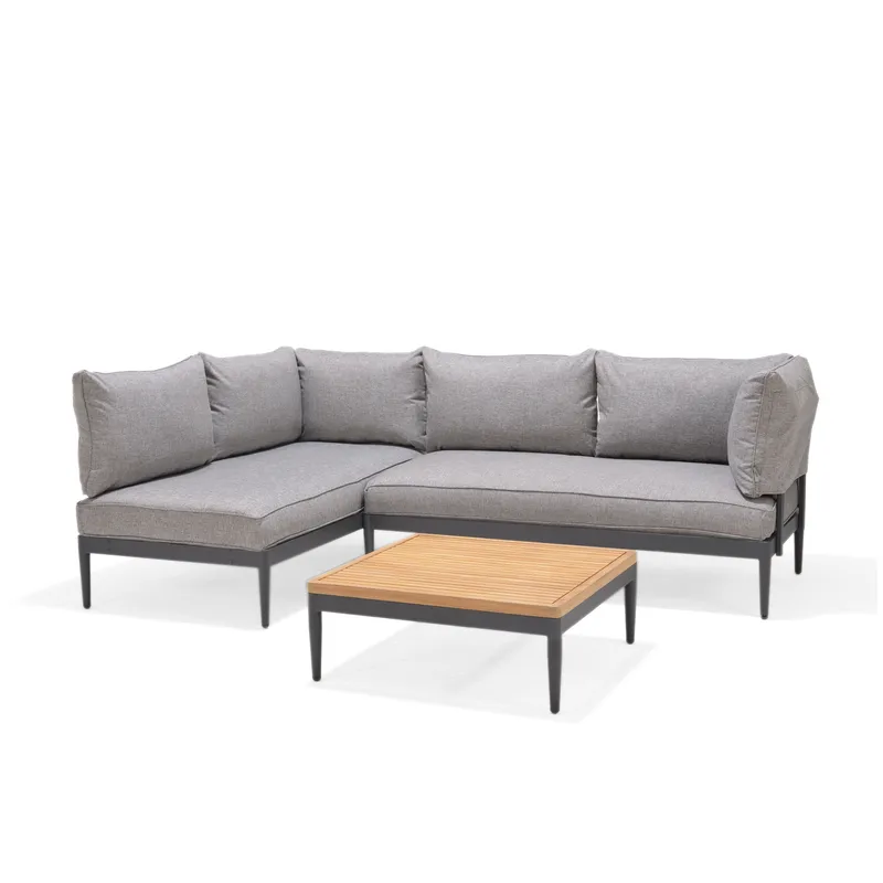 TOPAZ Loungegruppe 4-personers sofa + sofabord 73 cm, Grå