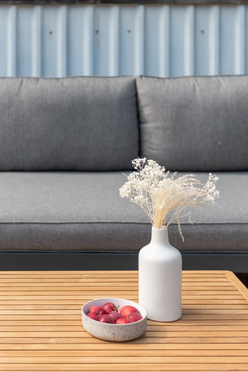 TOPAZ Loungegruppe 6-personers sofa + sofabord 73 cm - Magnesiumgrå - Have - Udendørs miljø - Altan & terrasse - Altanmøbler