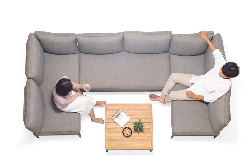 TOPAZ Loungegruppe 6-personers sofa + sofabord 73 cm - Magnesiumgrå - Have - Udendørs miljø - Altan & terrasse - Altanmøbler