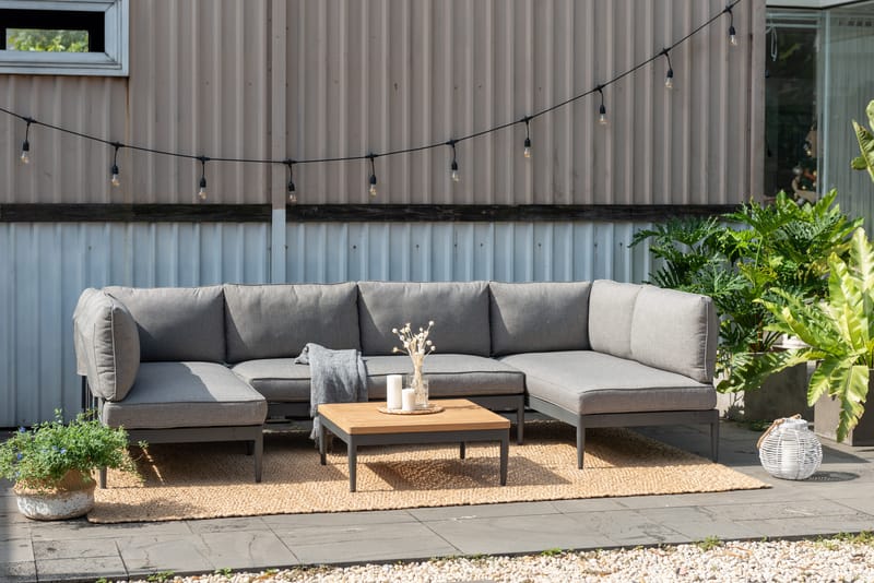 TOPAZ Loungegruppe 6-personers sofa + sofabord 73 cm - Magnesiumgrå - Have - Udendørs miljø - Altan & terrasse - Altanmøbler