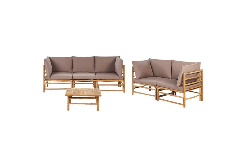 Trädgårdssoffgrupp Beliani Cerreto Beige/ljust trä Beige||Light wood, undefined