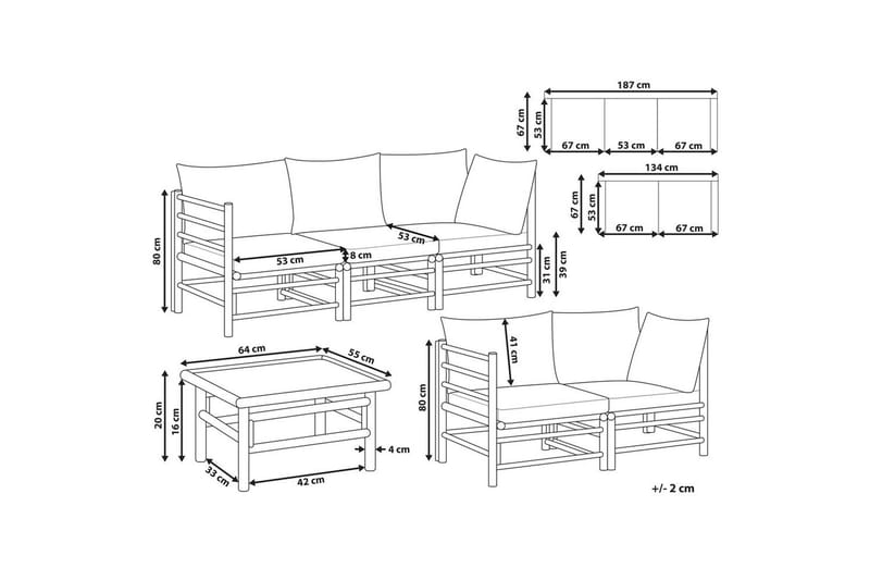 Trädgårdssoffgrupp Beliani Cerreto Beige/ljust trä White||Light wood - Havemøbler - Loungemøbler - Sofagrupper udendørs