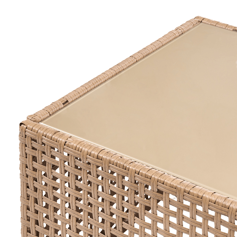 U-formet sofa udendørs 6-personers Omegana modulær kunstflet - Beige/Sort - Have - Udendørs miljø - Altan & terrasse - Altanmøbler