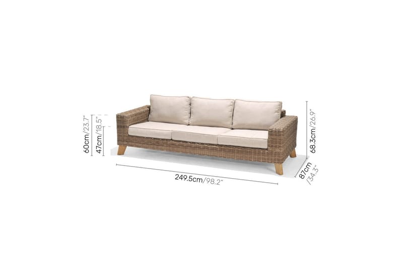 Udendørs møbelgruppe Lifestyle Garden Bahamas 2 x lænestol & 3-personers & sofabord 140 - Have - Udendørs miljø - Altan & terrasse - Altanmøbler