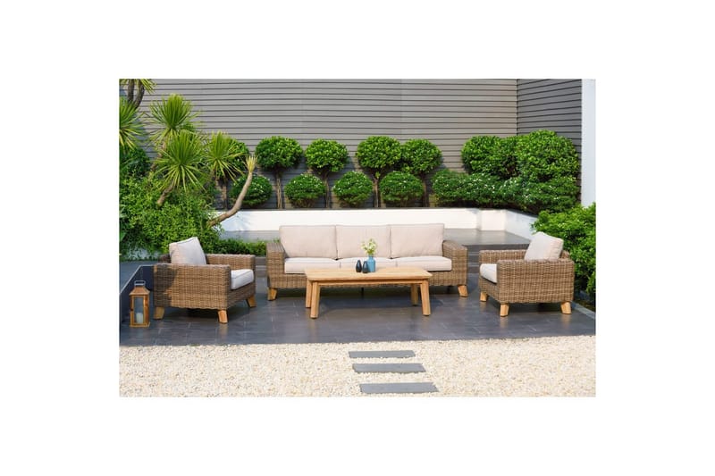 Udendørs møbelgruppe Lifestyle Garden Bahamas 2 x lænestol & 3-personers & sofabord 140 - Have - Udendørs miljø - Altan & terrasse - Altanmøbler