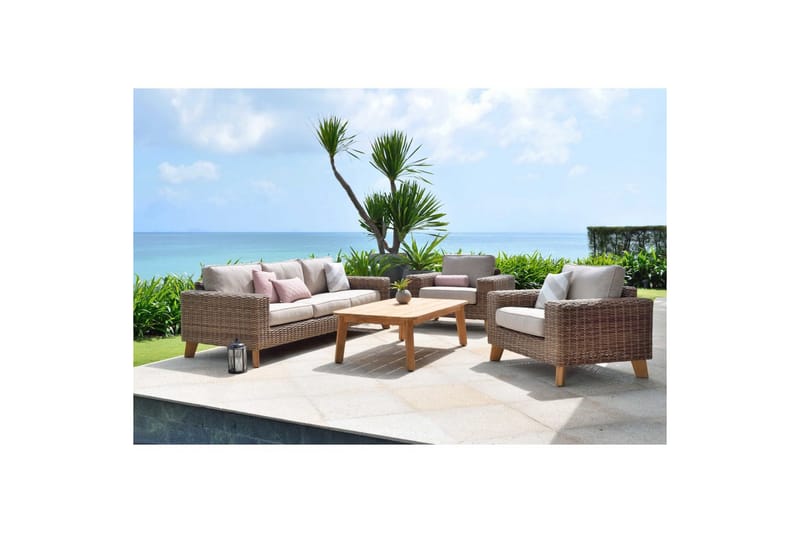 Udendørs møbelgruppe Lifestyle Garden Bahamas 2 x lænestol & 3-personers & sofabord 140 - Have - Udendørs miljø - Altan & terrasse - Altanmøbler
