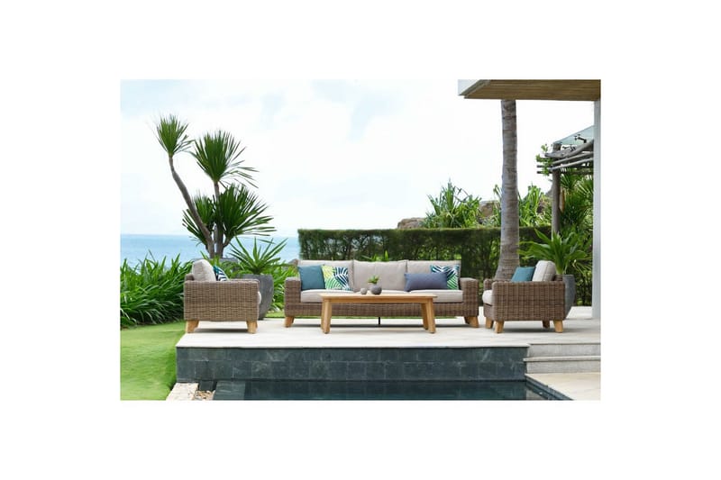 Udendørs møbelgruppe Lifestyle Garden Bahamas 2 x lænestol & 3-personers & sofabord 140 - Have - Udendørs miljø - Altan & terrasse - Altanmøbler