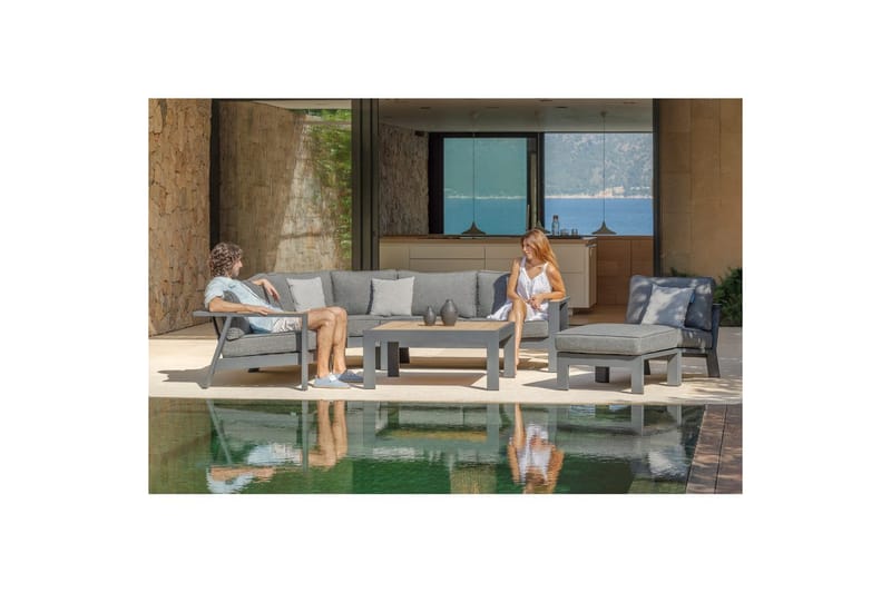 Udendørs møbelgruppe Lifestyle Garden PALAU 2-sæders højre & venstre + hjørnesofa stol + sofabord 100 cm - Have - Udendørs miljø - Altan & terrasse - Altanmøbler