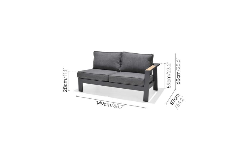 Udendørs møbelgruppe Lifestyle Garden PALAU 2-sæders højre & venstre + 2x hjørnesofa stol + 2x sidestol + sofabord 100 cm - Have - Udendørs miljø - Altan & terrasse - Altanmøbler