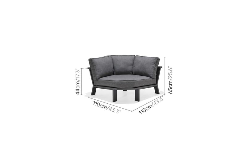Udendørs møbelgruppe Lifestyle Garden PALAU 2-sæders højre & venstre + 2x hjørnesofa stol + 2x sidestol + sofabord 100 cm - Have - Udendørs miljø - Altan & terrasse - Altanmøbler