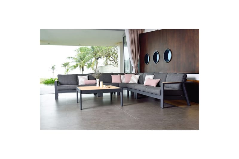 Udendørs møbelgruppe Lifestyle Garden PALAU 2-sæders højre & venstre + hjørnesofa stol + sidestol + sofabord 140 cm - Have - Udendørs miljø - Altan & terrasse - Altanmøbler