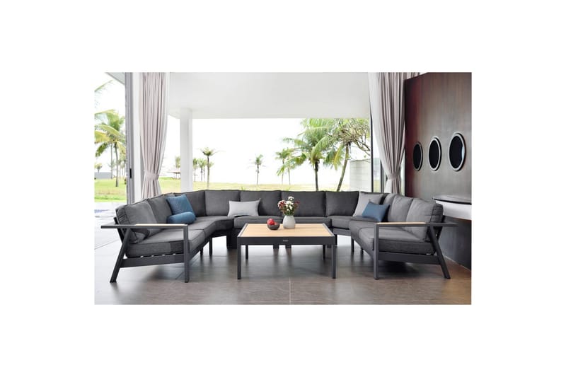 Udendørs møbelgruppe Lifestyle Garden PALAU 2-sæders højre & venstre + 2x hjørnesofa stol + 2x sidestol + sofabord 100 cm - Have - Udendørs miljø - Altan & terrasse - Altanmøbler