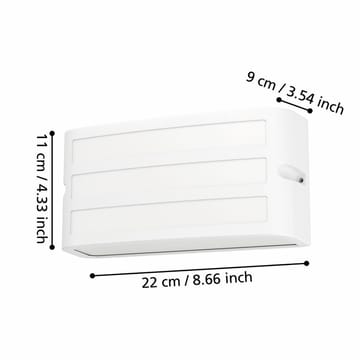 Udvendig væglampe Camarda Hvid - 11 cm - Have - Udendørs miljø - Entré - Entrébelysning