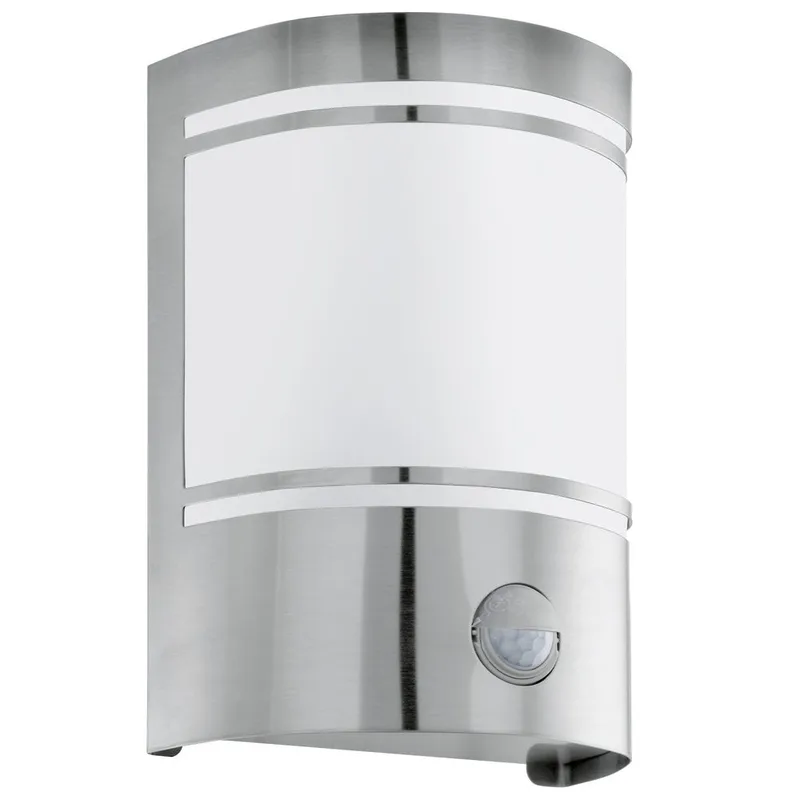 Udvendig væglampe Cerno med sensor, Rustfrit Stål