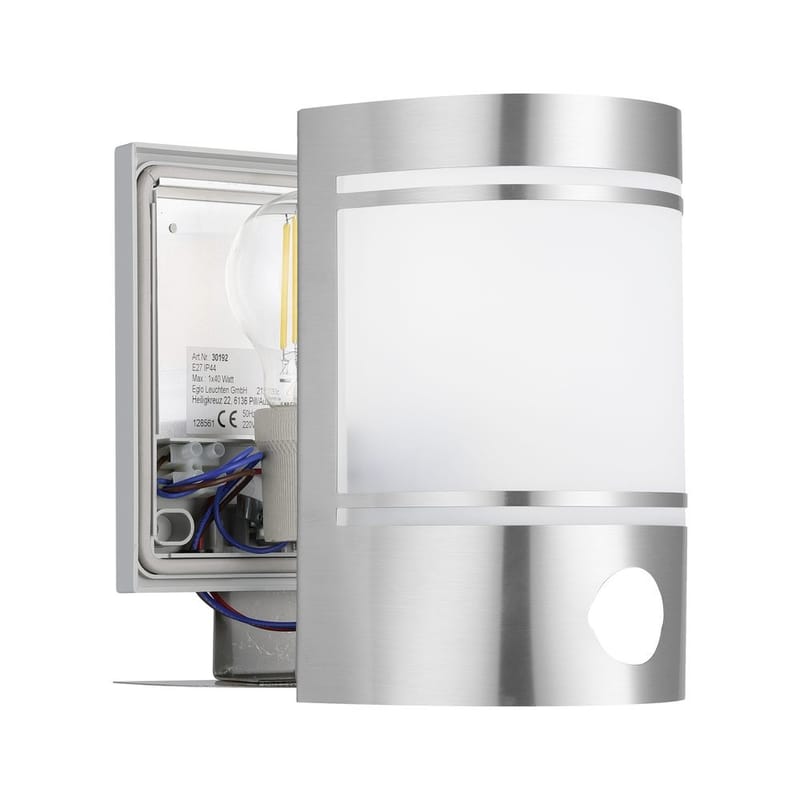 Udvendig væglampe Cerno med sensor - Rustfrit Stål - Have - Udendørs miljø - Entré - Entrébelysning