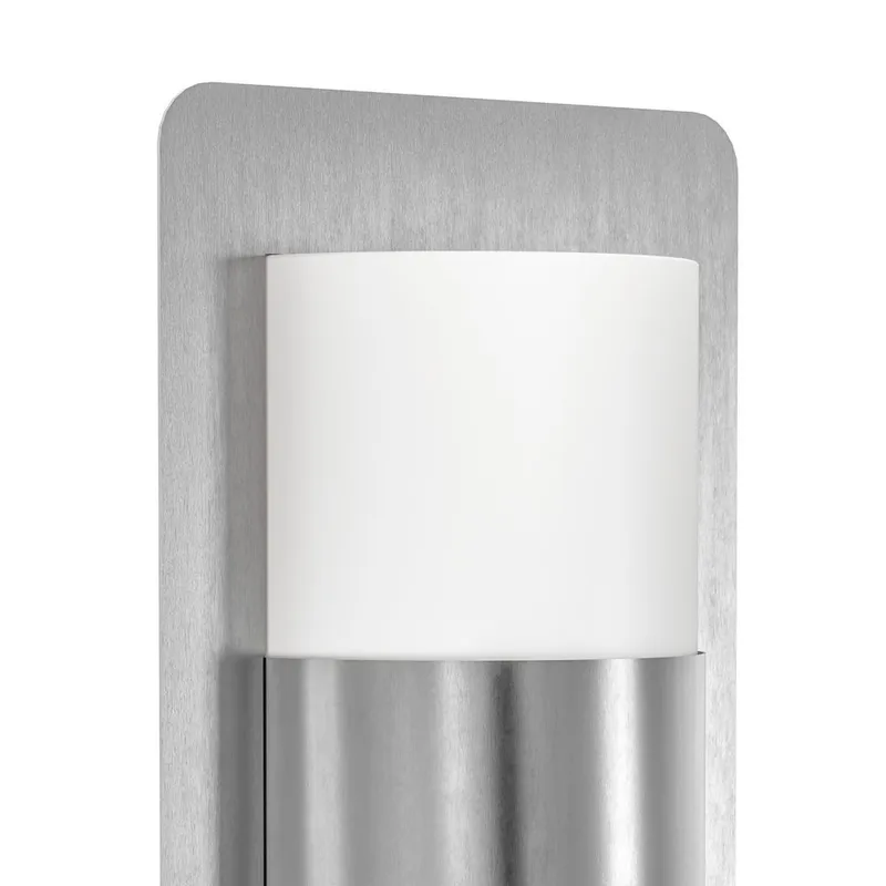 Udvendig væglampe Cistierna - Rustfrit stål/hvid - Have - Udendørs miljø - Entré - Entrébelysning