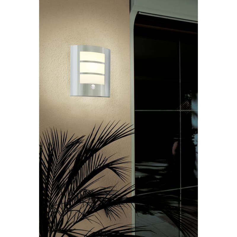 Udvendig væglampe City med sensor - Rustfrit Stål - Have - Udendørs miljø - Entré - Entrébelysning