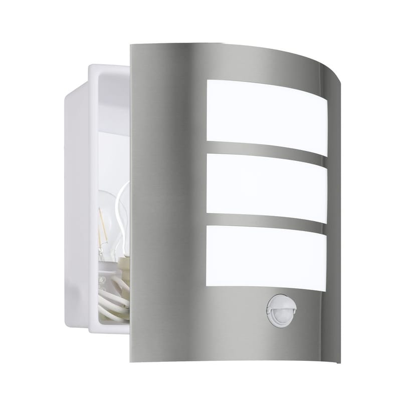 Udvendig væglampe City med sensor - Rustfrit Stål - Have - Udendørs miljø - Entré - Entrébelysning