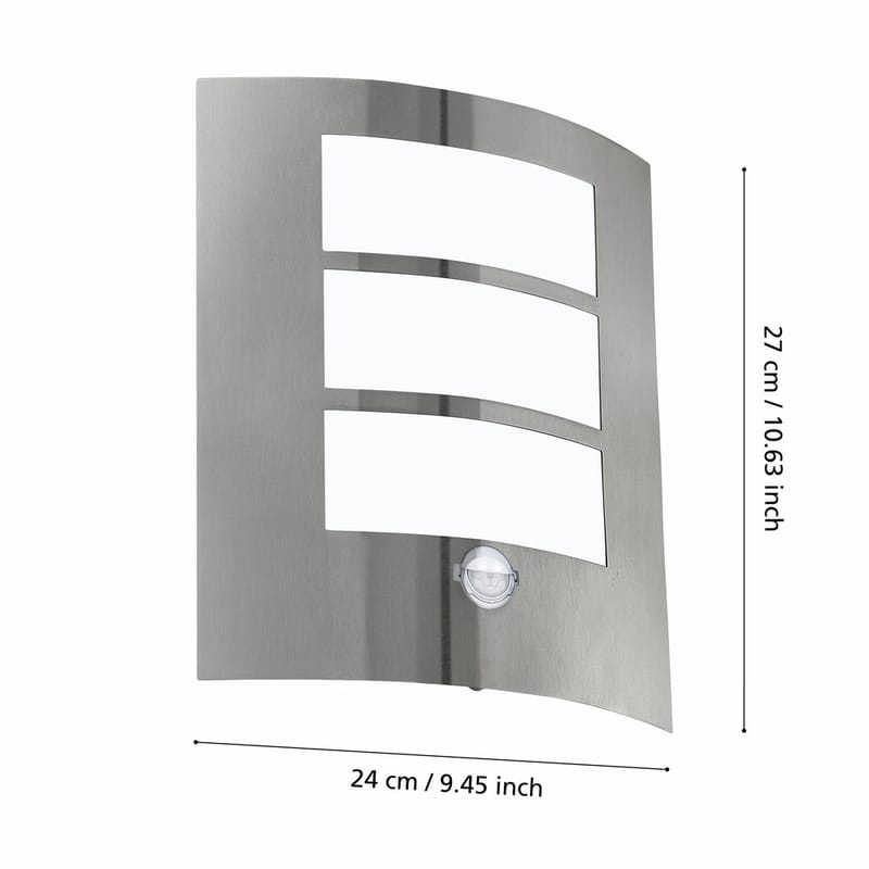 Udvendig væglampe City med sensor - Rustfrit Stål - Have - Udendørs miljø - Entré - Entrébelysning