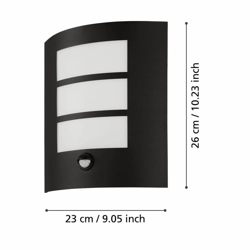 Udvendig væglampe City med sensor - Sort - Have - Udendørs miljø - Entré - Entrébelysning